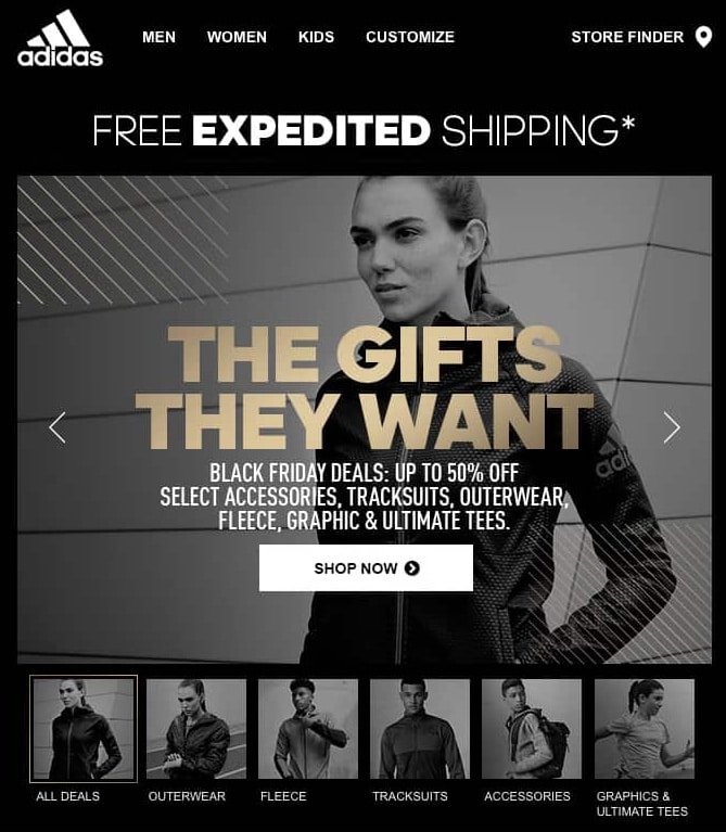 Adidas had one of the best Black Friday campaigns.